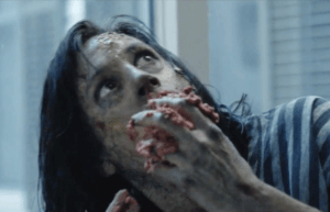 Holly Adams as a zombie in Here Alone