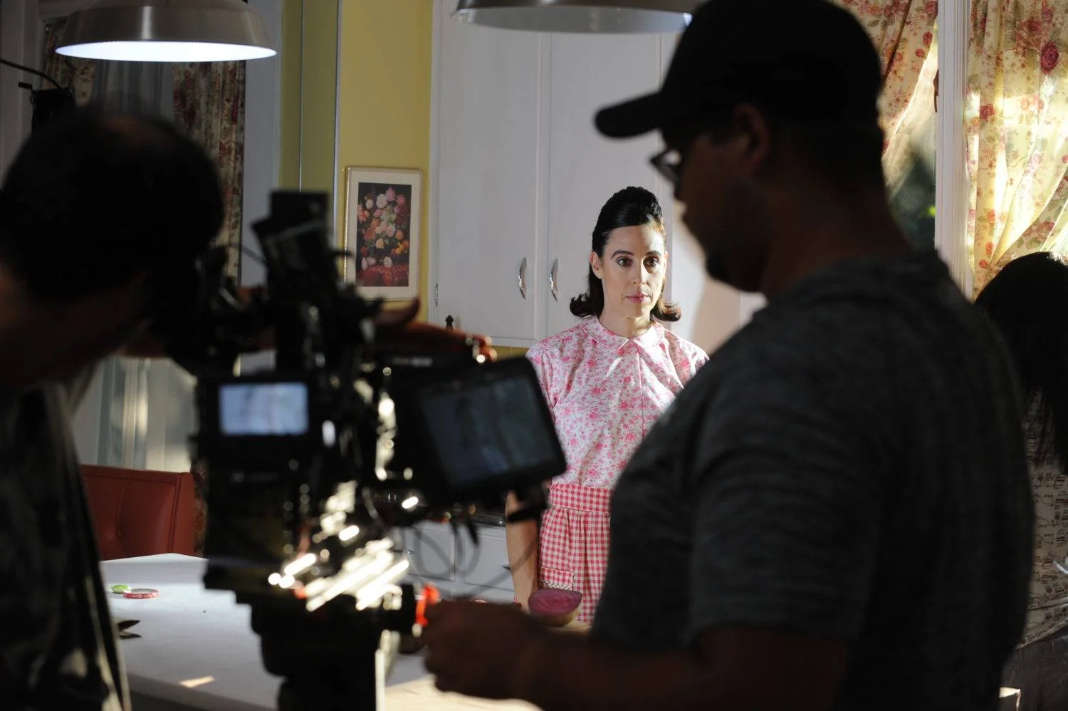 Holly Adams in costume on set of True Believers